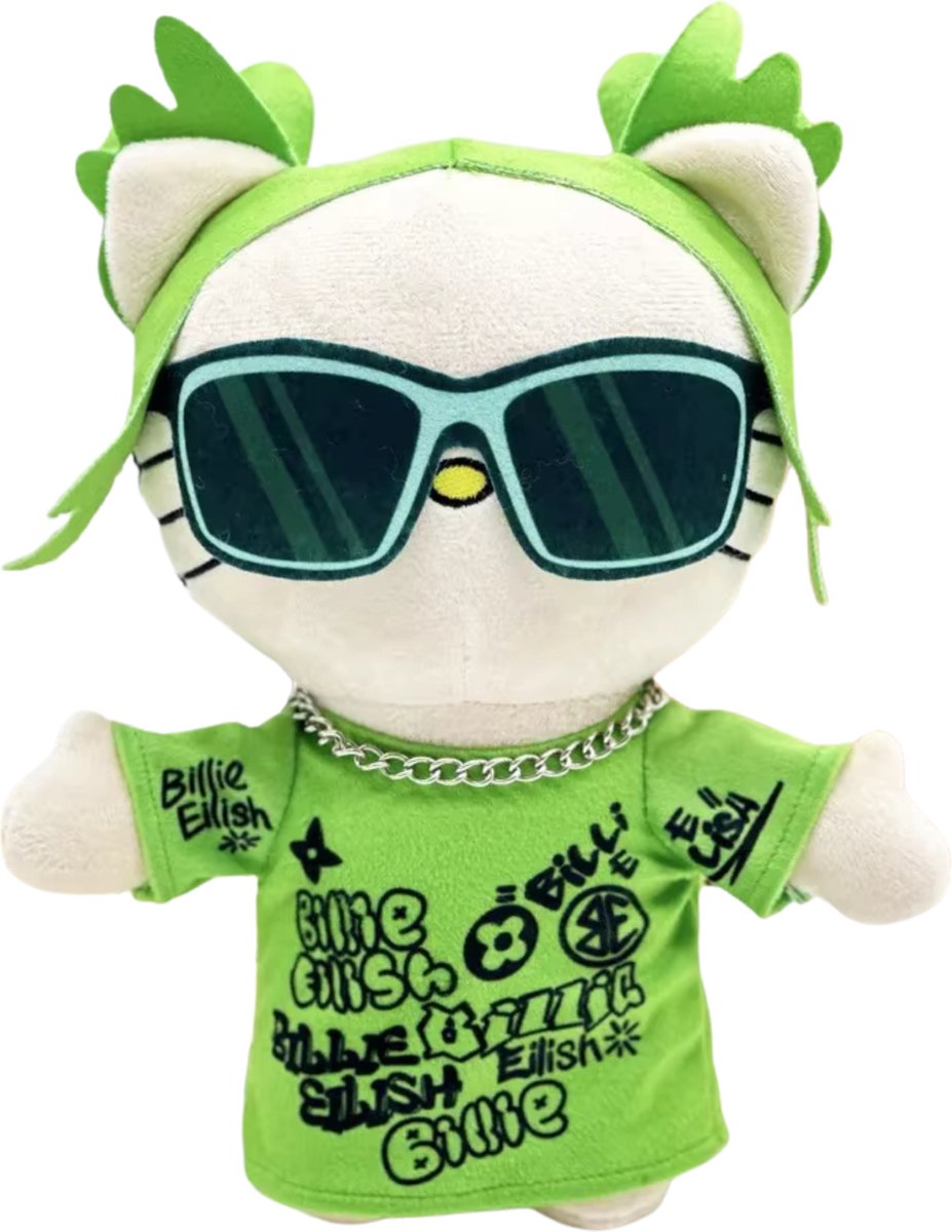 Limited Edition  Handgemaakte Billie Eilish x Hello Kitty Knuffel  Merchandise
