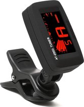 Aroma Stemapparaat gitaar AT-200D - stemapparaat - gitaar tuner - gitaar stemmer voor gitaar, ukelele, bas, viool, gitaar tuner clipon, digitale stem, zwart