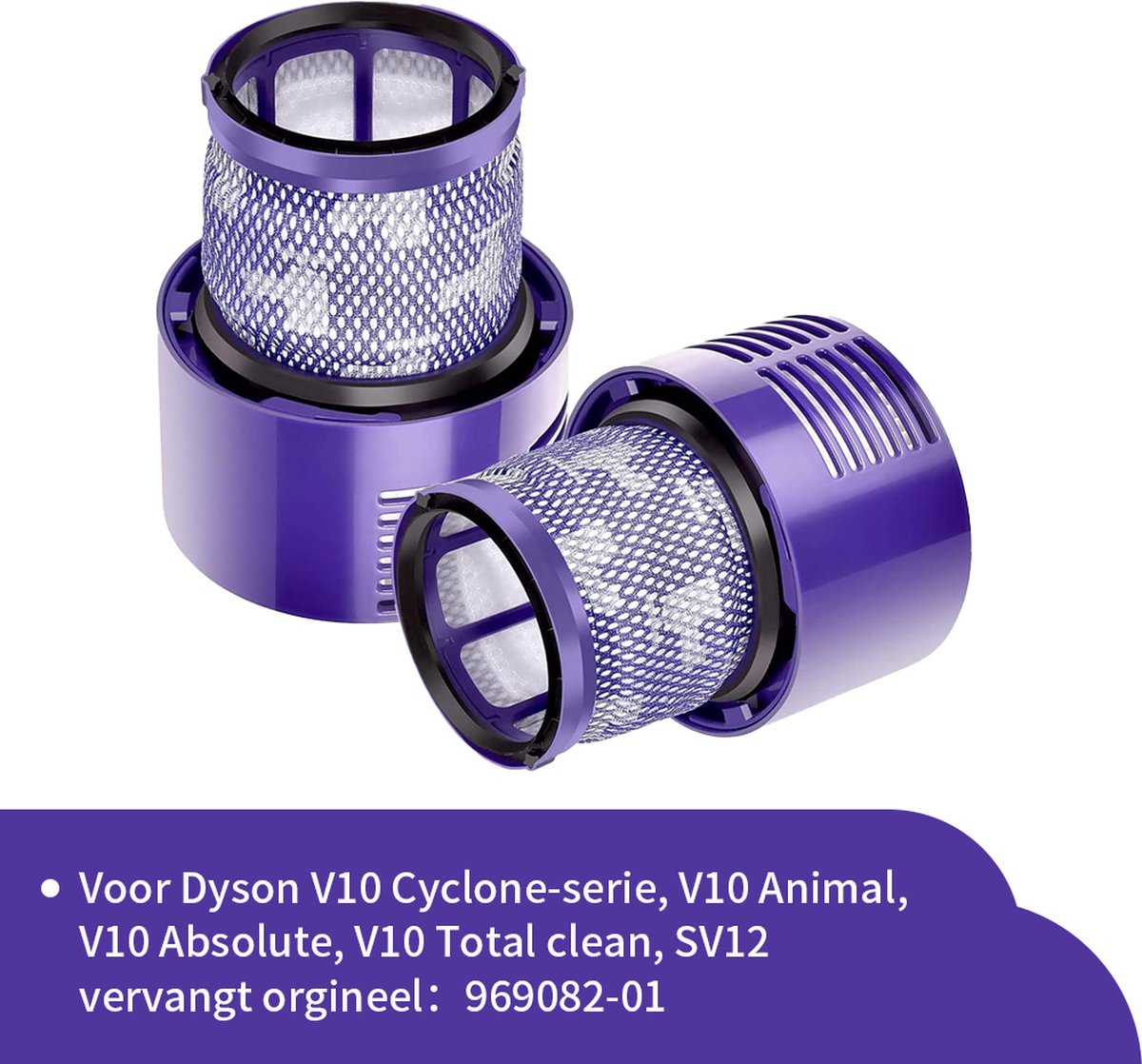 Replacements® HEPA filters geschikt voor Dyson V10 - 2 stuks