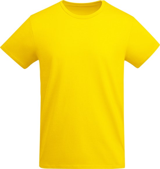 Geel 4-pack unisex t-shirts van biologisch katoen