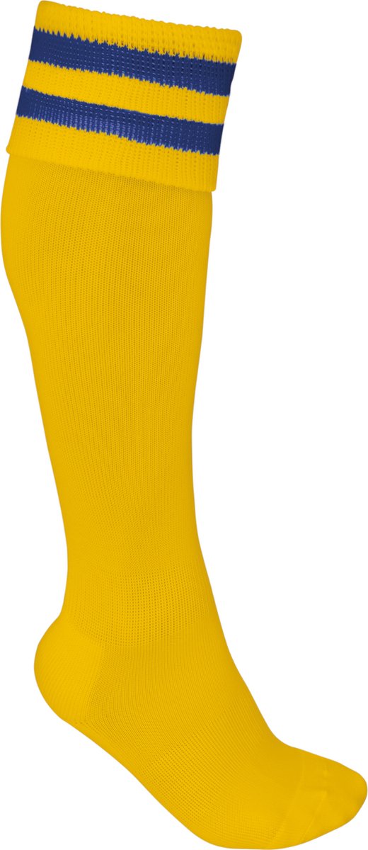 PROACT® Sportsokken Met Contraststrepen PA015 - Sporty Yellow / Dark Royal Blue - 47/50 EU
