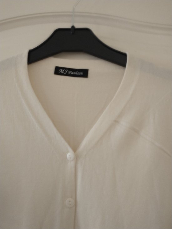 Cardigan femme Astrid uni écru beige clair cardigan court 6 boutons manches longues taille S/M cardigan
