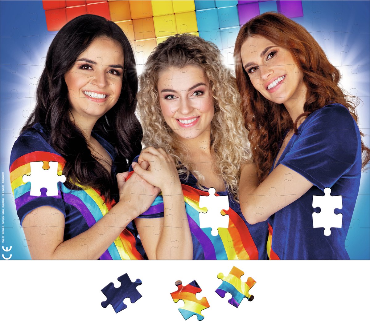 K3 verkleedkleding - verkleedpak regenboog blauw 3/5 jaar - maat 116 — afbeelding 10