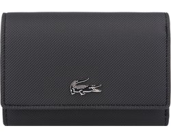 LACOSTE Portemonnee Compact Wallet Noir Krema Zwart