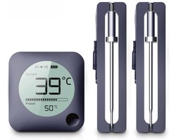 foto van Claire Vleesthermometer - Oventhermometer - BBQ Thermometer - Draadloos met app - Incl. Batterijen en 2 meetsondes