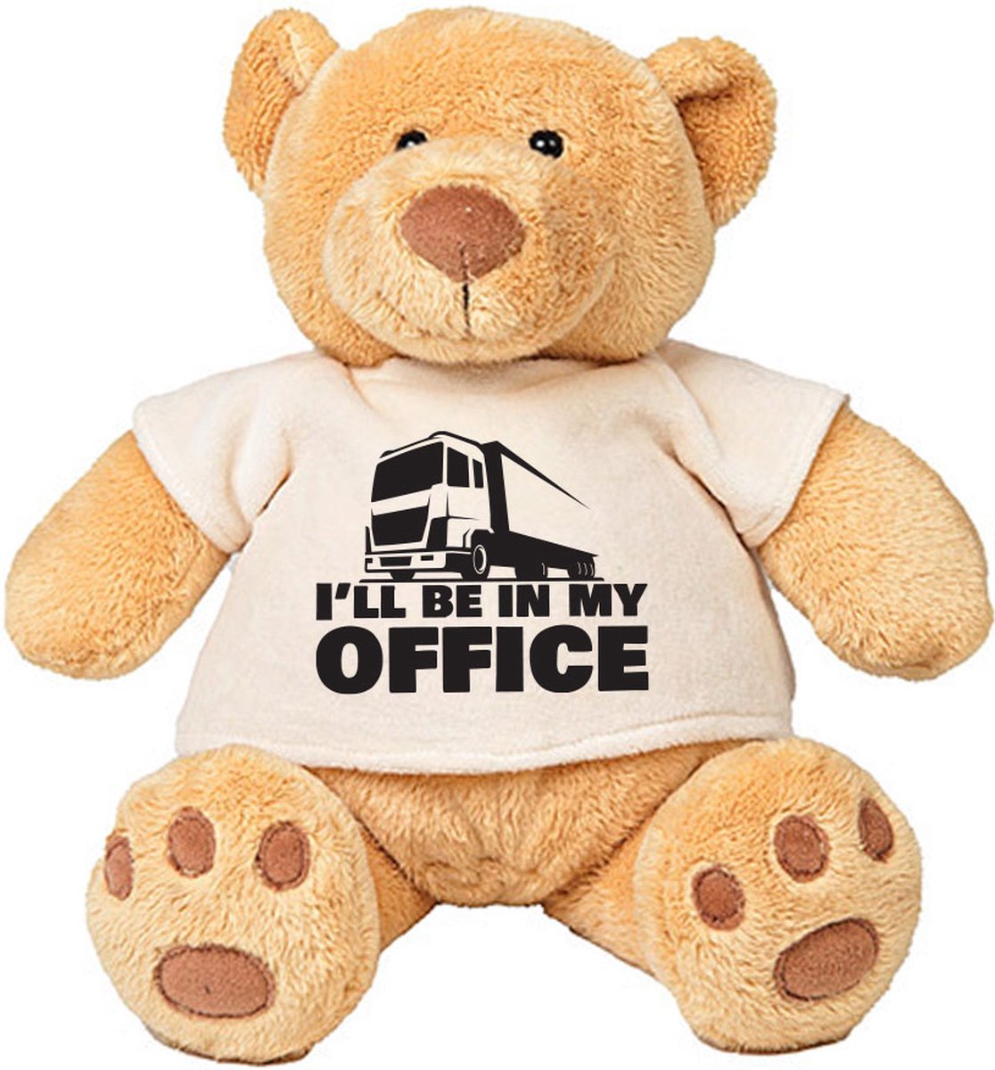 Pluche Beer I'll Be in My Office - vrachtwagenchauffeur - transport - vrachtwagen - knuffel - cadeau - beertje