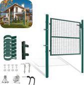 Portail de jardin - Portail en acier thermolaqué - Galvanisé avec revêtement en poudre - Tube rond Vert - 100x100cm