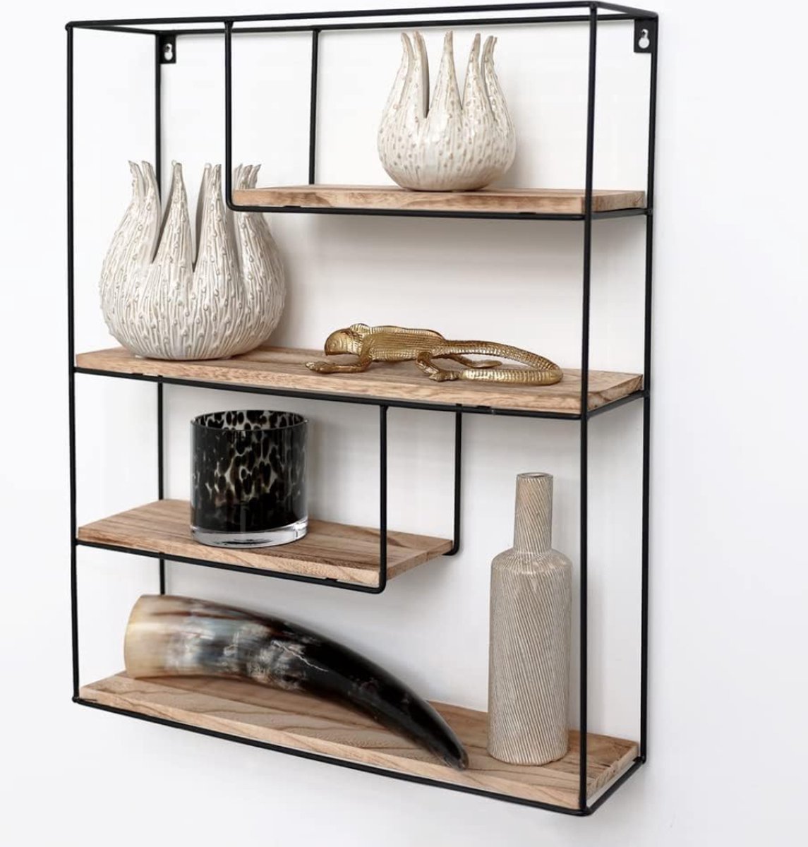 VELTRR® Wandrek Industrieel - Wandplank Zwevend - Wandkast - Hout