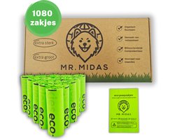 Hondenpoepzakjes 1080 stuks - 100% Biologisch afbreekbaar - extra stevig - Poepzakjes Hond