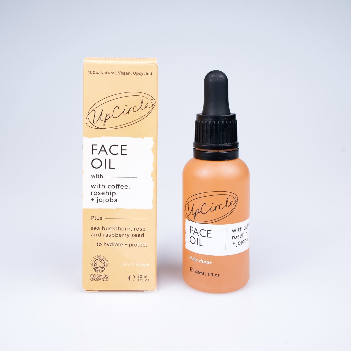 Goedkoopste UpCircle gezichtsolie- upcycled koffie olie en rozenbottelolie - 30 ML - hydraterend effect - geschikt voor alle huidtypes - 30ml