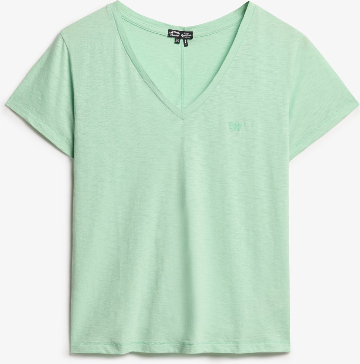 Superdry STUDIOS SLUB EMB VEE TEE Dames T-shirt Groen