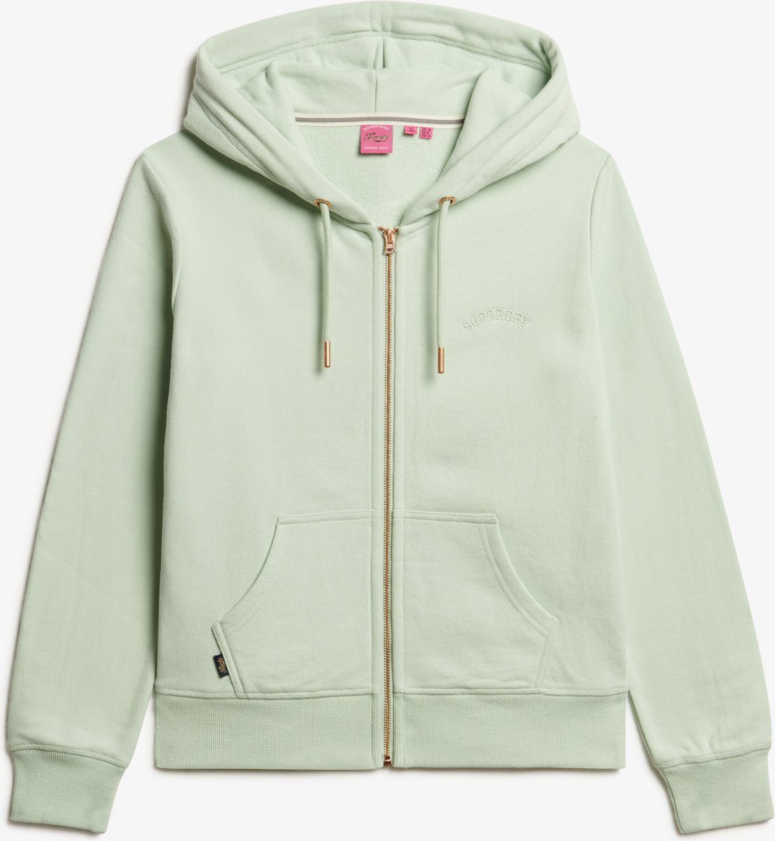 Superdry ESSENTIAL LOGO ZIPHOOD HB Dames Vest Groen