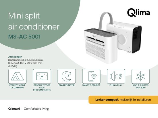 Qlima Split-unit airco MS-AC 5001 wit