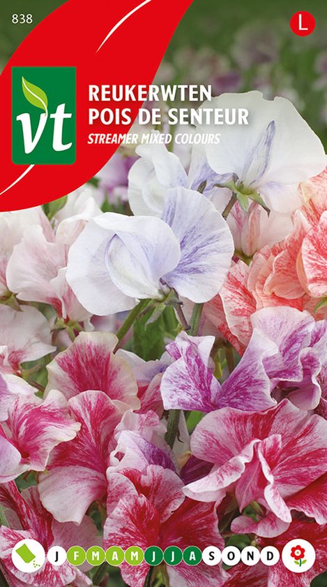 Reukerwten 'Streamer Mixed Colours' Zaden - Klimplant met Heerlijk Geurende Bloemen