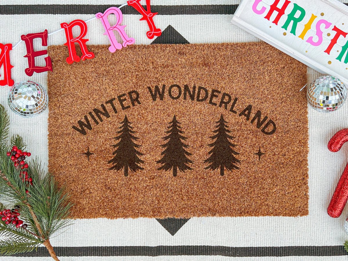 Winter Wonderland | 60x40 cm | Nieuwe huis cadeau | Ingangsmat | Deurmat met stijl | Verhuizing cadeau | Praktisch & trendy | Perfect voor binnenkomst | Cadeau voor nieuwe woning
