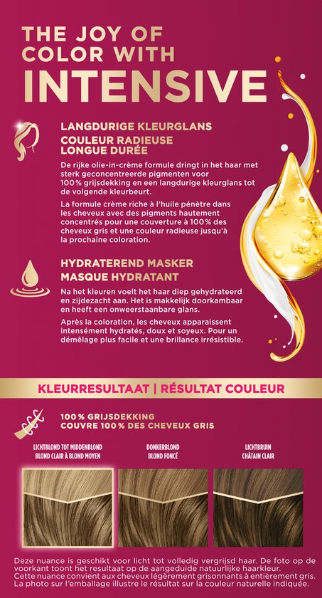 Palette - 500 Donkerblond - Haarverf - Intensieve, Natuurlijke Kleuren met 100% Grijsdekking - Voordeelverpakking - 3 stuks