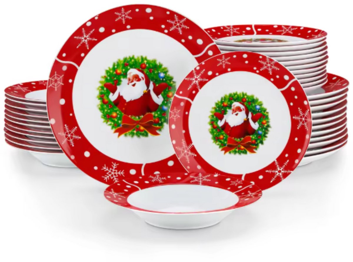 Kerst Dinerborden – 12 persoons – Kerst 36 delig – Keramisch – Serviesset – Breakfast Plates