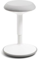 Wobblez® Savvy Wiebelkruk - in hoogte verstelbare bureaukruk van 40-60 cm - Grijze zitting Wit frame