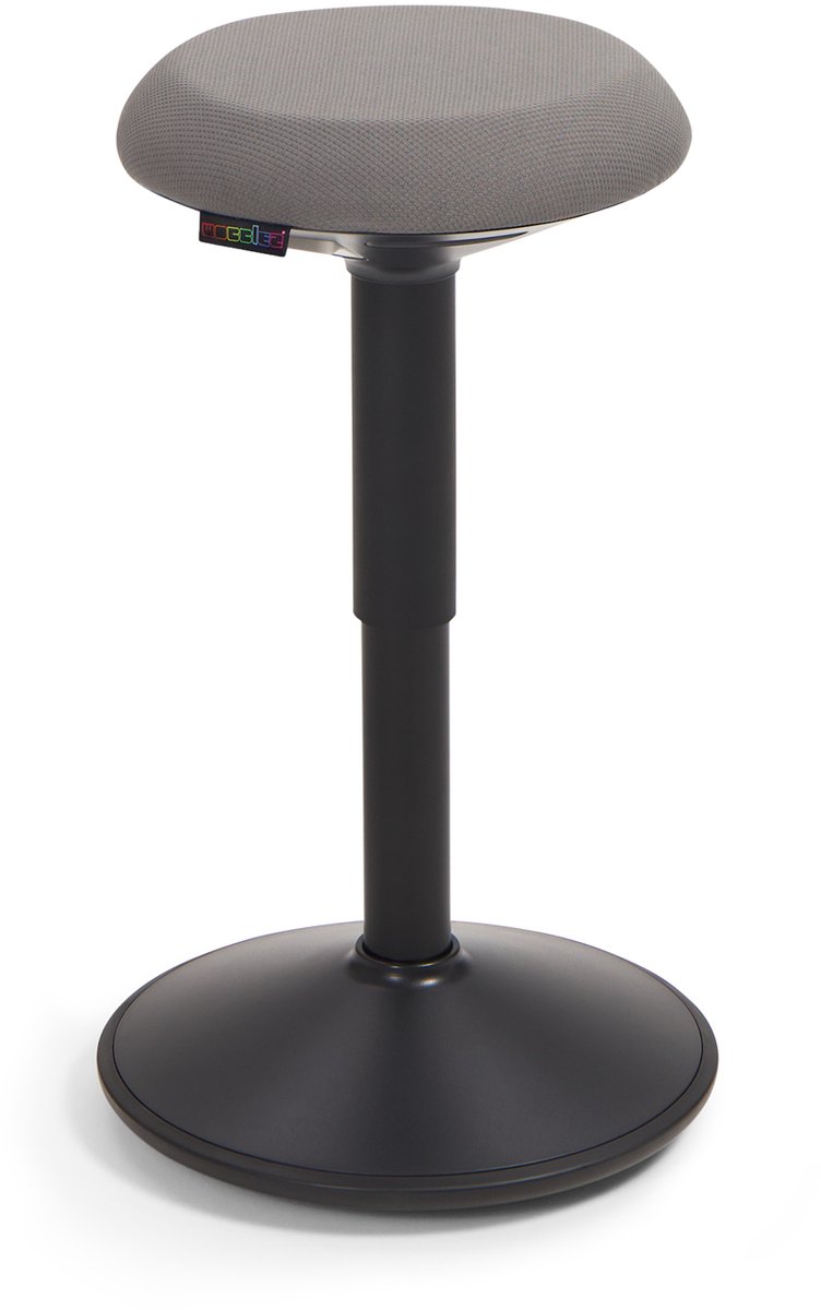 Wobblez® Savvy Wiebelkruk - in hoogte verstelbare bureaukruk van 40-60 cm - Antraciet zitting Zwart frame