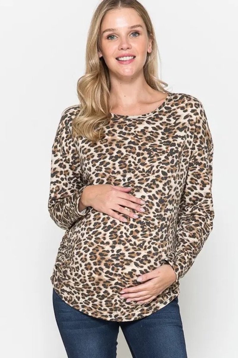 Animal Print / Leoprint top met lange mouwen maat M