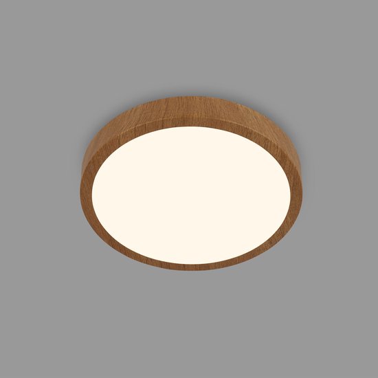 BRILONER - LED Plafondlamp - plafonniére met houtlook - 3.000K warm wit licht - 16W - Ø28cm