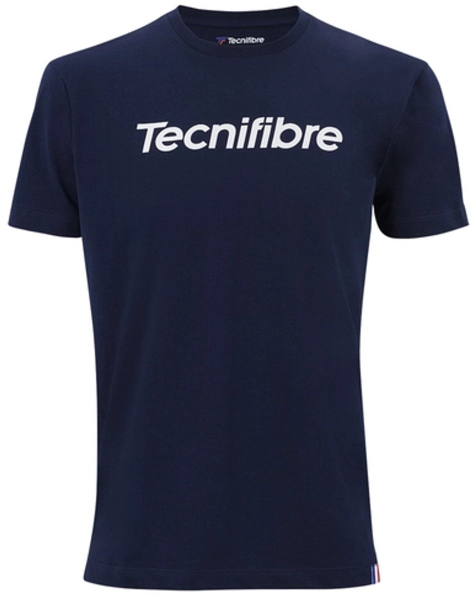 Tennisshirt Tecnifibre Men Team Cotton Marine-XL