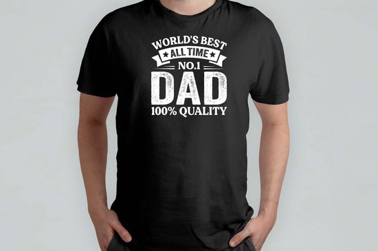 World's Best all Time No.1 Dad - T Shirt - vader - dad - beste vader ter wereld - verjaardag - vaderdag - best dad in the world - father - liefde - cute
