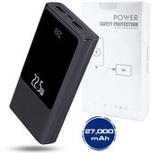 Powerbank 27.000 mAh - Noodpakket - Snellader & batterij LED-display - 2x USB A, USB C - Universele Powerbank voor o.a. Apple iPhone & Samsung - 22.5 Watt - NL Handleiding Digitaal