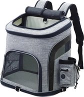Rexa® (L) Zwart/ Grijs Travel Bag Sac à dos pour chiens et chats | transport de chat | sac de transport pour animaux de compagnie transport avec vous en vacances | sac de voyage pour chien | transporteur