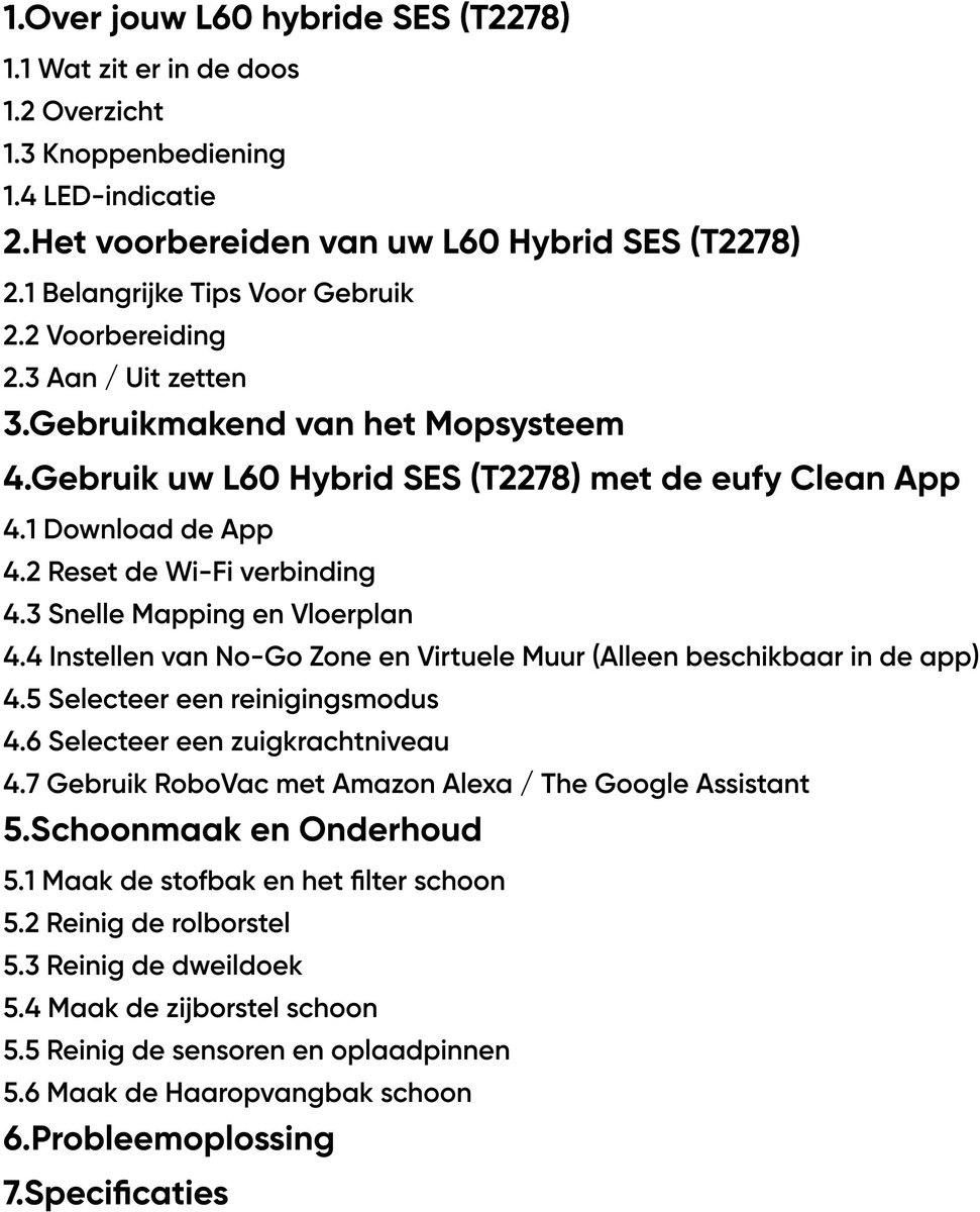 eufy Clean L60 Hybrid SES Robotstofzuiger met dweilfunctie en Vervangingssets - Robot Vacuum - 5.000 Pa Zuigkracht, Met automatisch leegstation, Bestuurbaar via smartphone — afbeelding 5