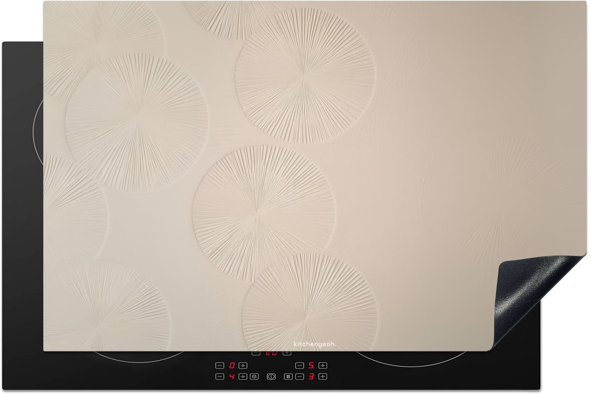 KitchenYeah© Inductie Beschermer 60x52 cm Keuken Decoratie Kookplaat Beschermer voor Inductiekookplaat Afdekplaat Anti Slip Mat - Kokosnoot - Stilleven - Water - Zwart - Fruit