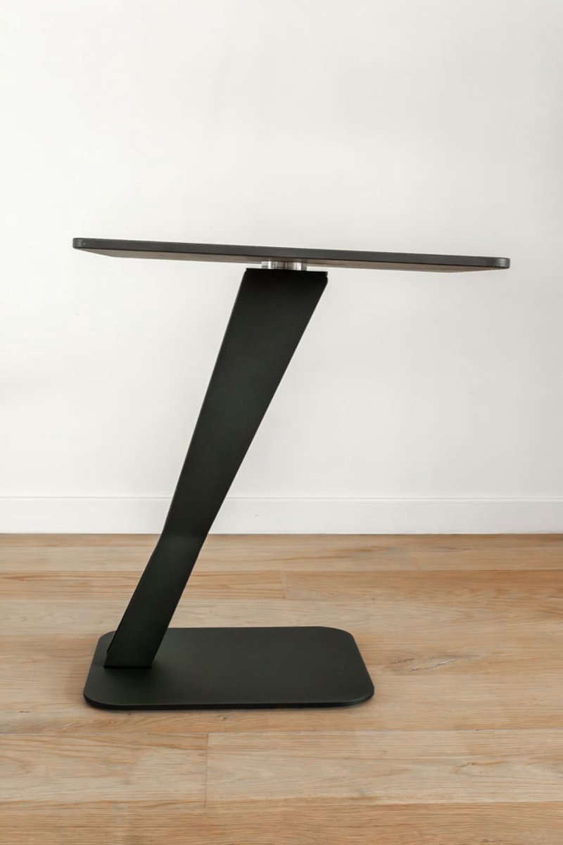 VLHOME rock plaat zwart keramiek bijzettafel 45 x 36 x 52H Zwart