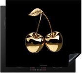 KitchenYeah® Inductie beschermer 60x52 cm - Kersen - Zwart - Goud - Chrome - Kookplaataccessoires - Afdekplaat voor kookplaat - Inductiebeschermer - Inductiemat - Inductieplaat mat - Keuken decoratie
