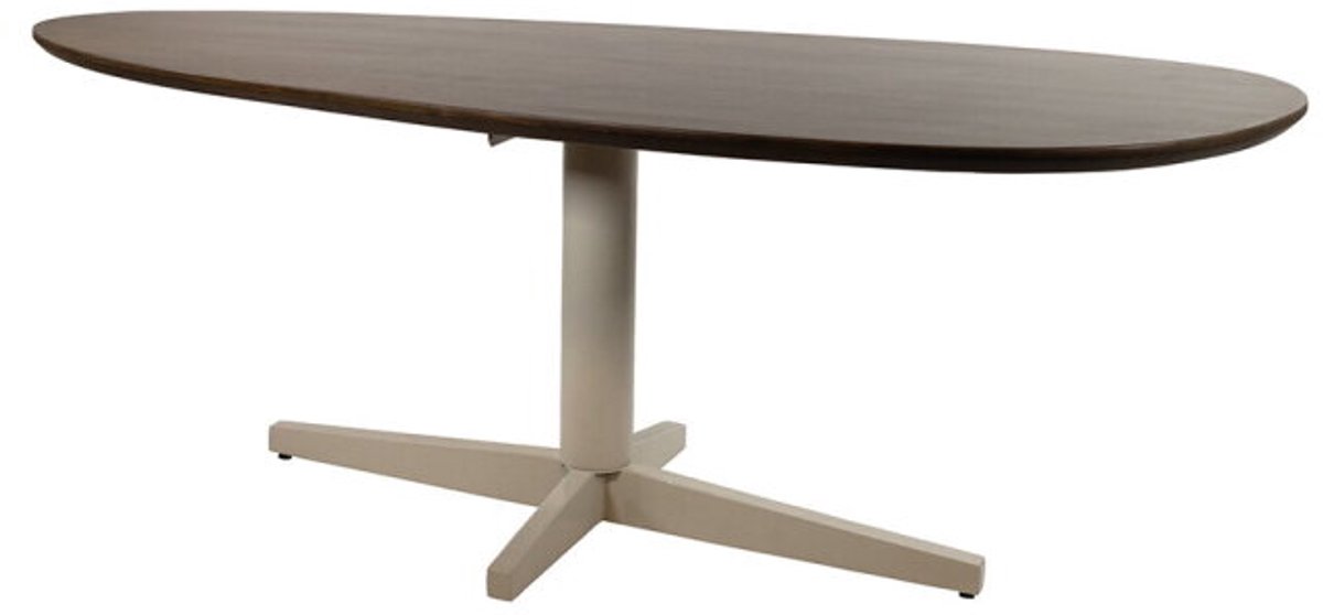 Eettafel Taurus organisch Beige poot Mangohout 220x100 cm - walnoot