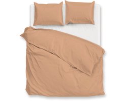 Zohome Dekbedovertrek Percalle - Effen Bedlinnen - 240x220 - Beige - Dekbedhoes van 100% Katoen-Perkal