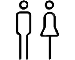 2 stuks - Toilet Man en Vrouw Pictogram - Toiletborden - Toi