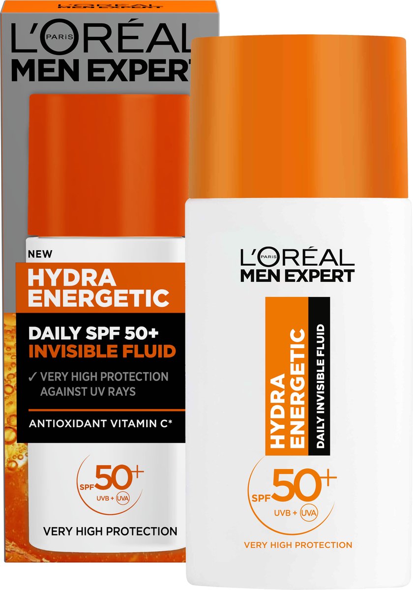Goedkoopste L'Oreal Paris Men Expert Hydra Energetic Daily UV Fluid SPF50 met Vitamine C - 50ml - Beschermt je huid