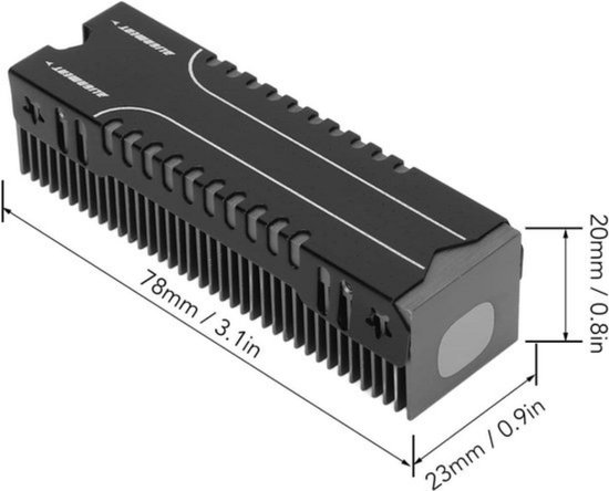 EC360® Aluminium M.2 SSD Koeler Koellichaam I M.2 2280 NVMe SSD Koeler Koellichaam