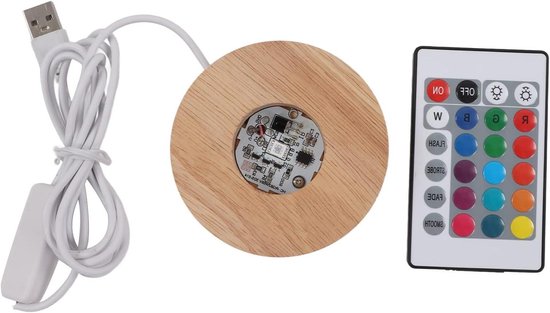 Hztyyier LED Lichtbasis Mit 7 Farbwechsel – Leuchtständer Für 3D Kristallstatuen & Schmuck, USB-Betrieb