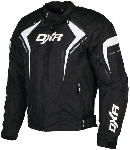 Motorjas SPARKER Mannen|4-seizoenen|Zwart/Wit XXXL CE-gekeurd van MOTOBLOUZ