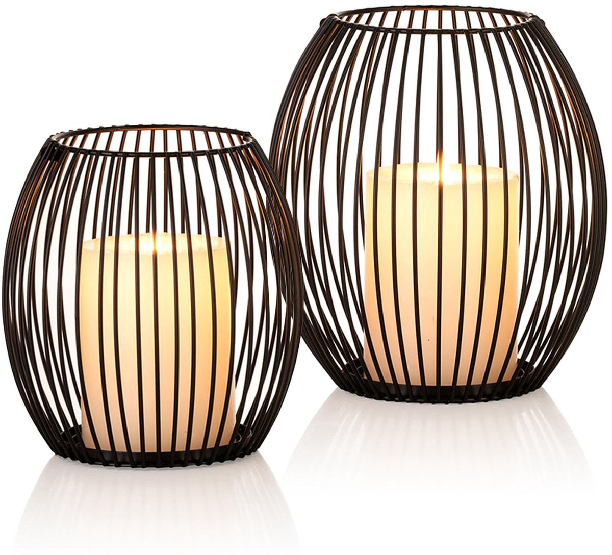 Unyqoos ® Klassieke Metalen Kandelaar Set voor Gezellige Sfeer in Huis, Tafeldecoratie voor Feestdagen Zwart