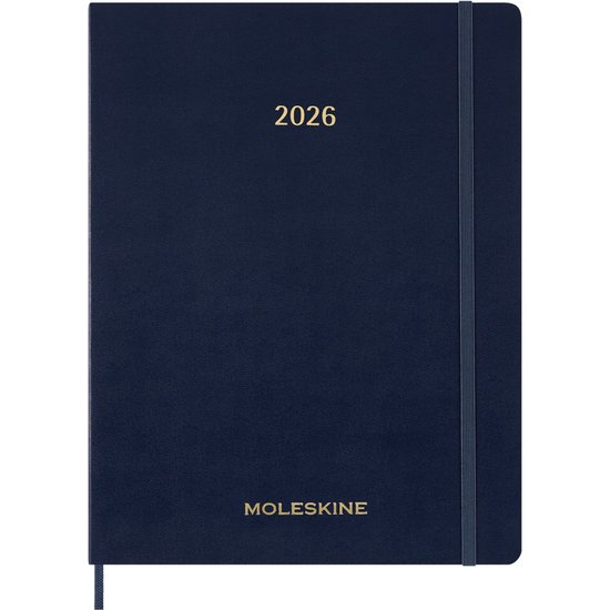 Moleskine 13 Maanden Agenda - 2026 - Essential Planner - Wekelijks - Verticaal - XXL - Saffier Blauw