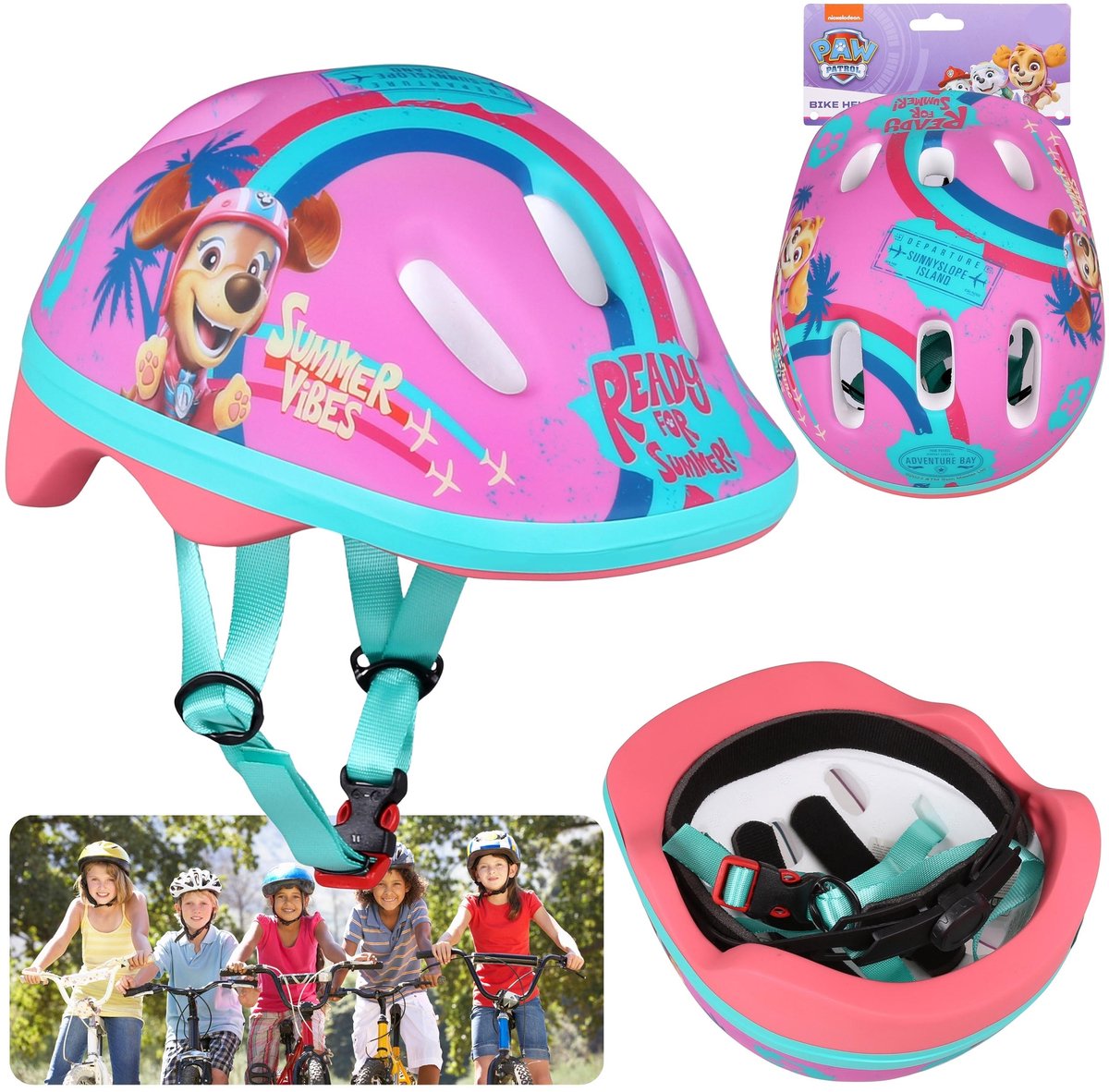 Paw Patrol Skye Liberty Roze kinderfietshelm, meisjes, verstelbaar 44-48 cm