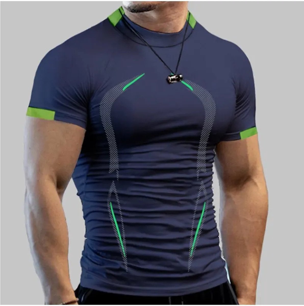ZENGVEE Set van 3 sportshirts voor heren, functioneel shirt