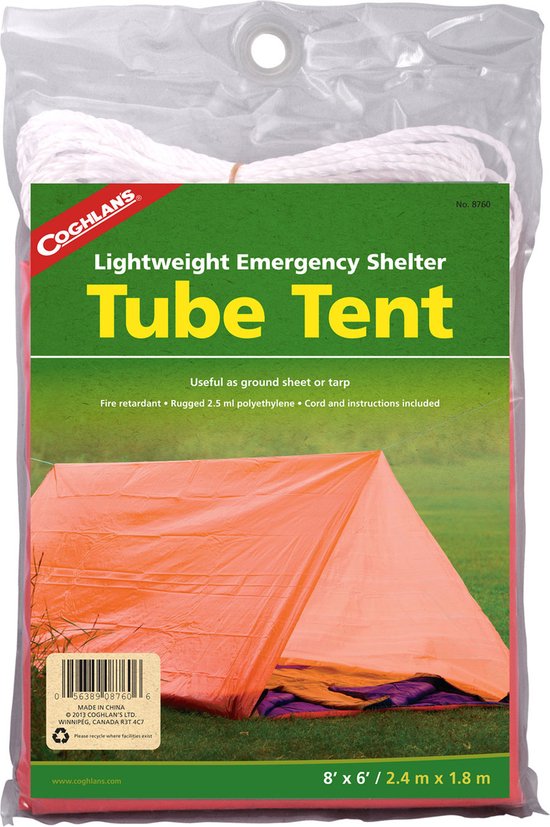 Coghlan's Emergency Tube Tent Oranje - Lichtgewicht tent - 2-Persoons - Oranje van Coghlan's — afbeelding 2