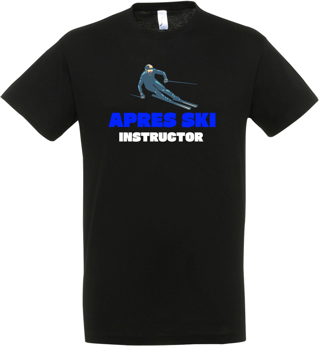 Apres Ski Instructor T-shirt voor Heren en Dames - Maat S - Zwart - Apres ski kleding Heren - Apres ski kleding Dames - Ski T-shirt - Wintersportkleding - Wintersport - Ski kleding - apres ski verkleedkleren - apres ski party