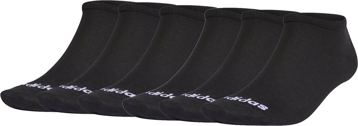 SOKKEN 6 PACK adidas laag uitgesneden sneakersokken unisex korte sokken Zwart