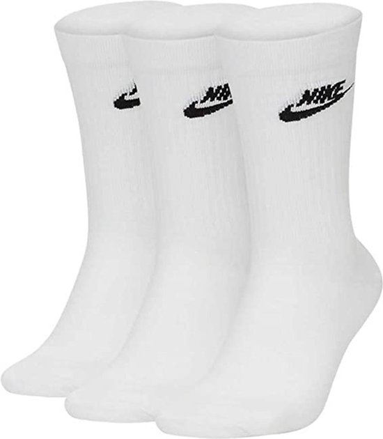 NIKE - nike sportswear everyday essential - Chaussette sportcasual homme - Wit- Zwart