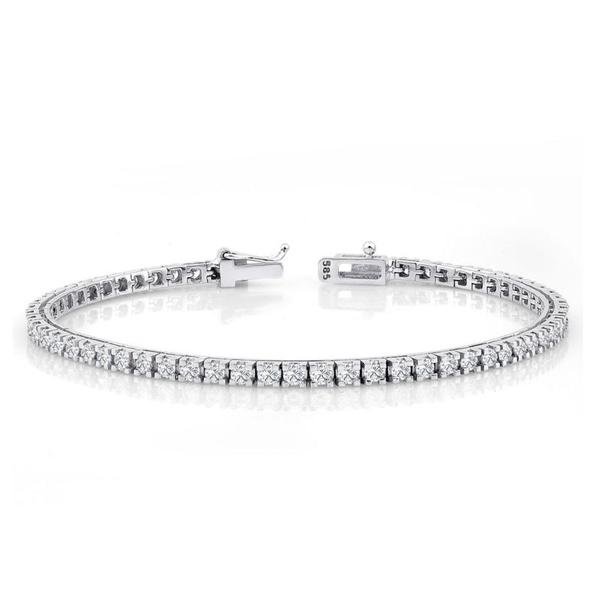 Matrix Tennis Round Cut Bracelet White Gold 2mm