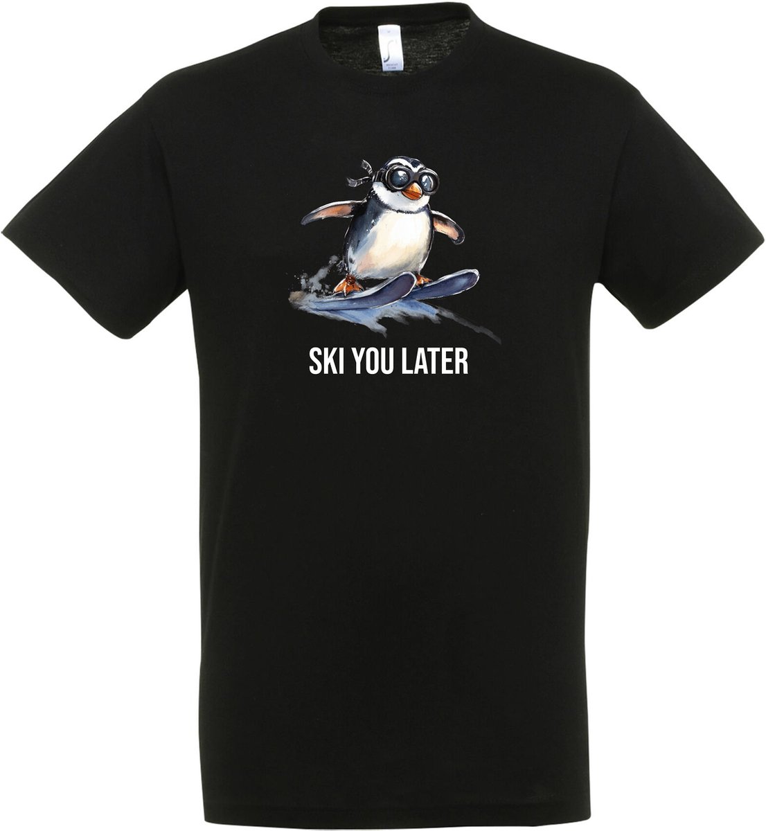 Ski you later - Maat XL - Apres ski T-shirt voor Heren en Dames - Uniseks - Zwart - Apres ski kleding Heren - Apres ski kleding Dames - Ski T-shirt - Wintersportkleding - Wintersport - Ski kleding - apres ski verkleedkleren - apres ski party